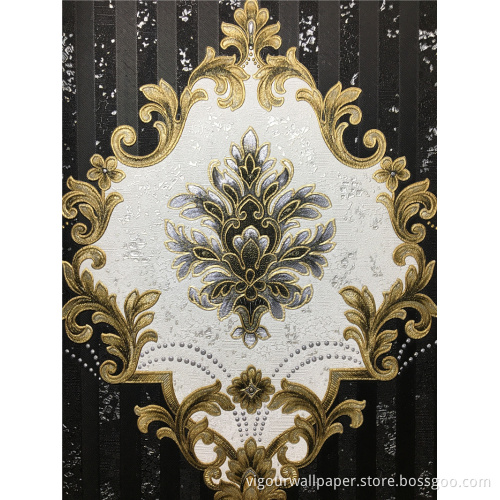 Luxury Damask Vinyl Wallpaper For Living Room Wallcovering